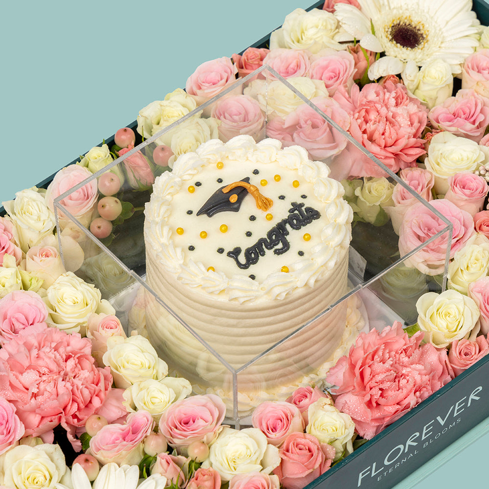 Pink & White Grad Tray II