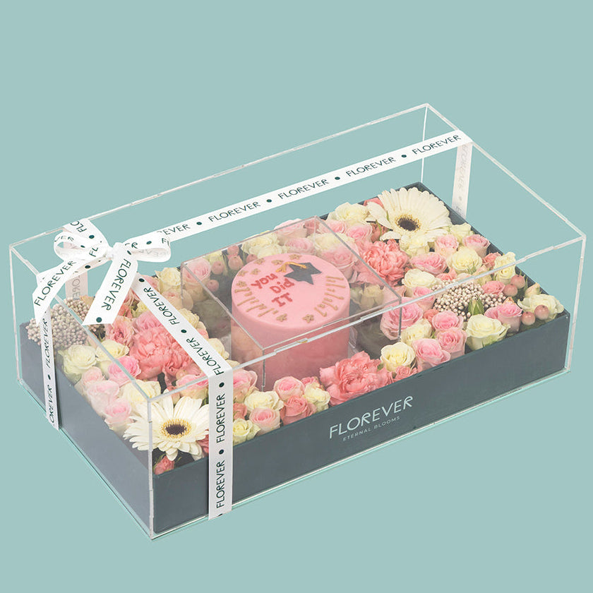 Pink & White Grad Tray