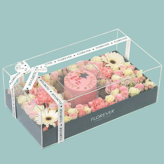 Pink & White Grad Tray