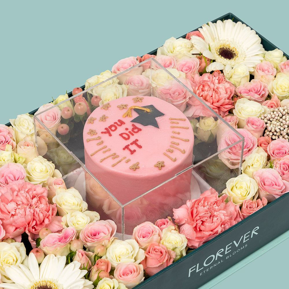 Pink & White Grad Tray