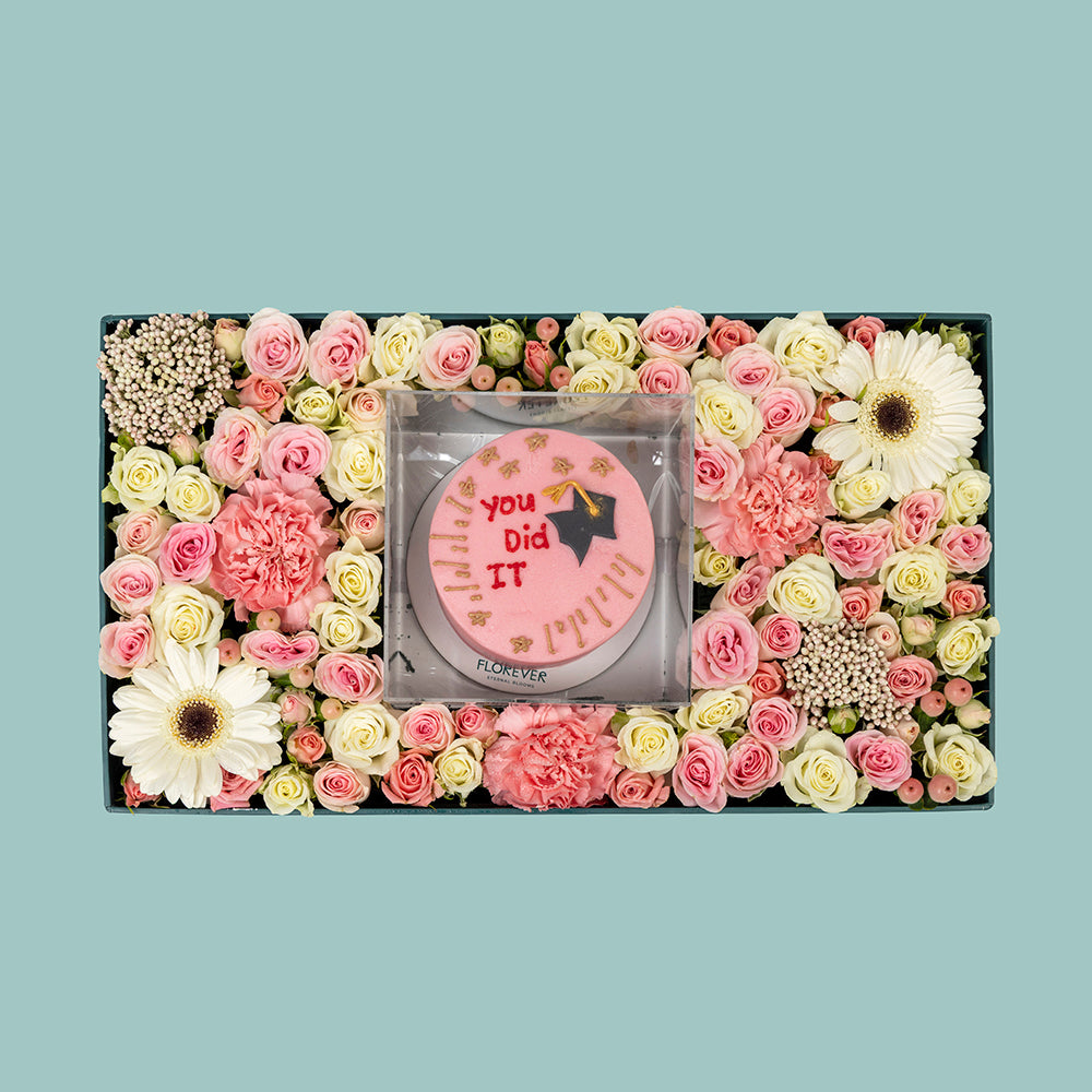 Pink & White Grad Tray