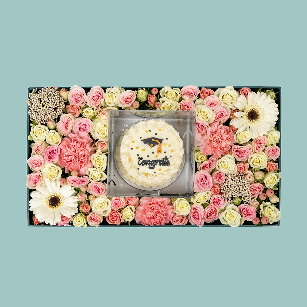 Pink & White Grad Tray II