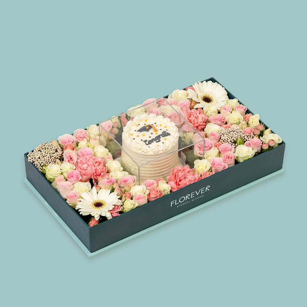 Pink & White Grad Tray II