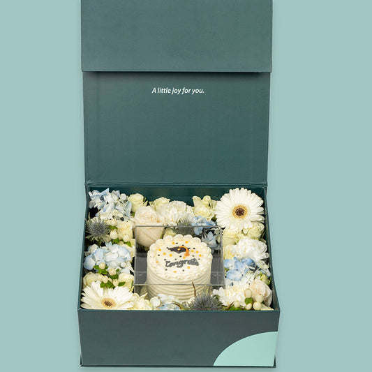Blue & White Grad Box
