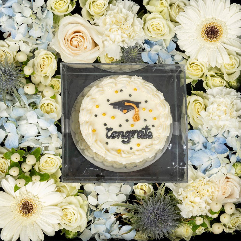 Blue & White Grad Box