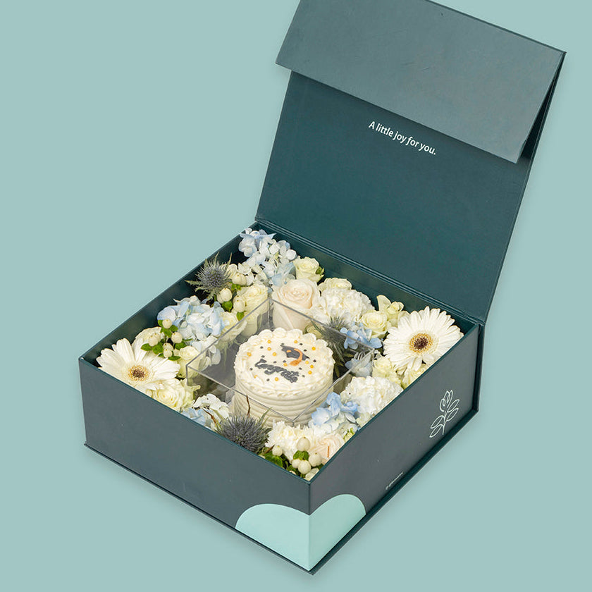 Blue & White Grad Box