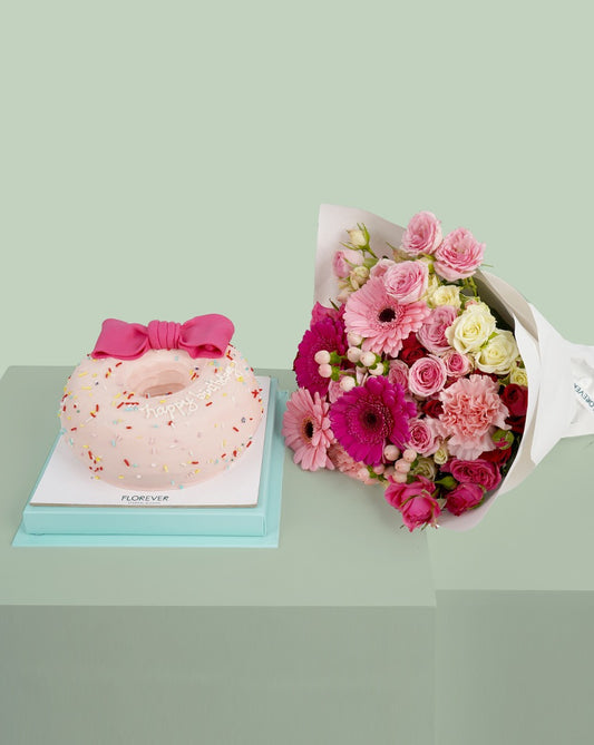 Donut cake and Flowers